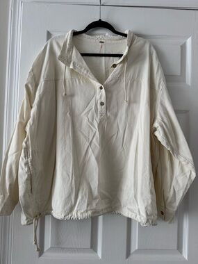 Free People Cream Lightweight Pullover Top
